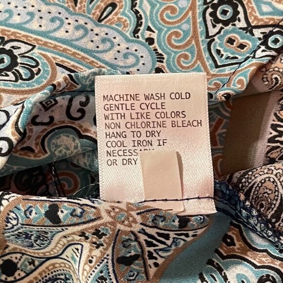 Artisan NY Turquiouse Paisley Print Sleeveless Top - Large - Picture 8 of 8